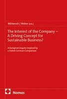 Anne-Christin Mittwoch, Anne-Marie Weber - The Interest of the Company - A Driving Concept for Sustainable Business?, Häftad