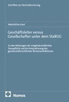 Maximilian Kaul - Geschäftsleiter versus Gesellschafter unter dem StaRUG, Häftad. Tillgänglighet: Lägg i varukorg