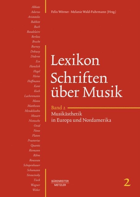 Melanie Wald-Fuhrmann, Felix Worner - Lexikon Schriften über Musik, Band 2: Musikästhetik in Europa und Nordamerika, E-bok