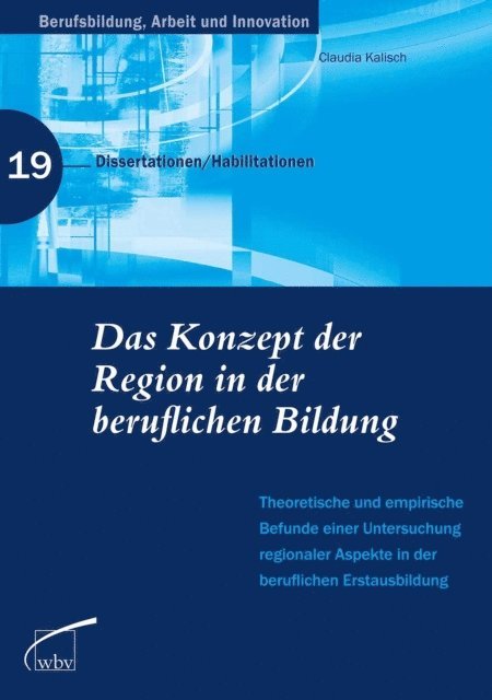 Claudia Kalisch - Das Konzept der Region in der beruflichen Bildung, E-bok