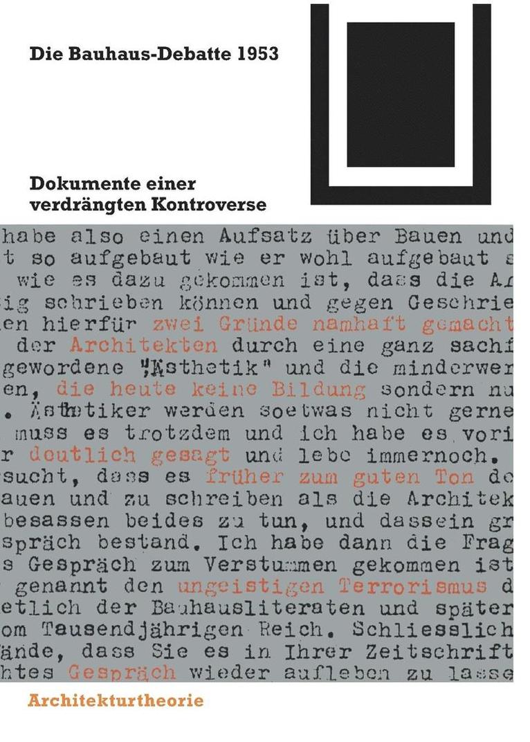 Ulrich Conrads, Magdalena Droste, Winfried Nerdinger, Hilde Strohl - Die Bauhaus-Debatte 1953, Häftad. Tillgänglighet: Tillfälligt slut