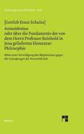 Aenesidemus oder �ber die Fundamente der von Herrn Professor Reinhold in Jena gelieferten Elementar-Philosophie
