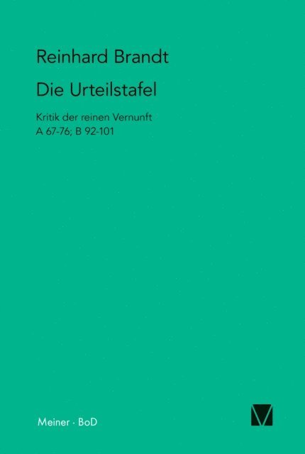 Reinhard Brandt - Die Urteilstafel, E-bok
