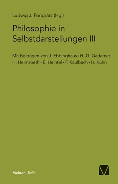 Ludwig J. Pongratz - Philosophie in Selbstdarstellungen III, E-bok. Tillgänglighet: Lägg i varukorg