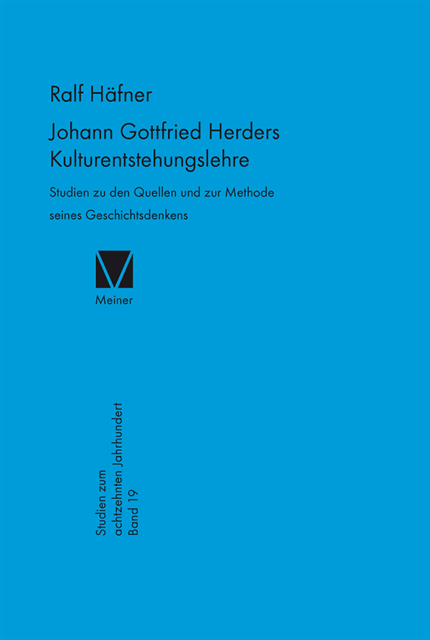 Ralph Hafner - Johann Gottfried Herders Kulturentstehungslehre, E-bok