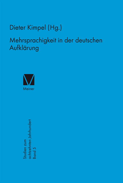 Dieter Kimpel - Mehrsprachigkeit in der deutschen Aufklärung, E-bok