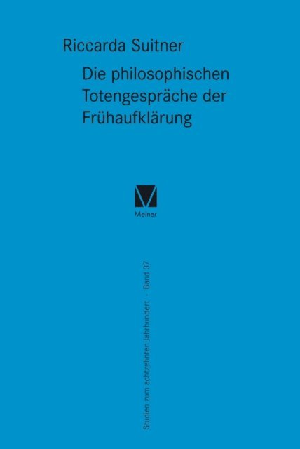 Riccarda Suitner - Die philosophischen Totengespräche der Frühaufklärung, E-bok