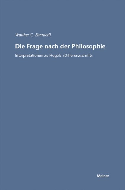 Walther C. Zimmerli - Die Frage nach der Philosophie, E-bok