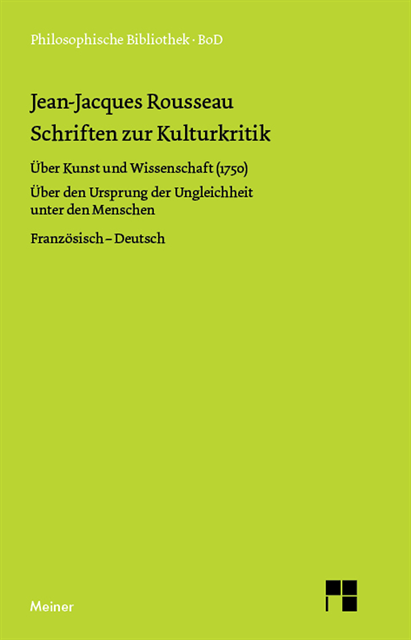 Jean-Jacques Rousseau, Kurt Weigand - Schriften zur Kulturkritik, E-bok. Tillgänglighet: Lägg i varukorg