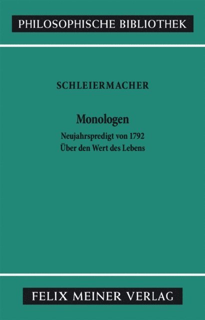 Friedrich Daniel Ernst Schleiermacher - Monologen, E-bok