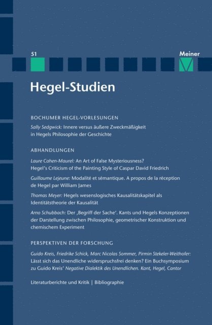 Michael Quante, Birgit Sandkaulen - Hegel-Studien Band 51, E-bok