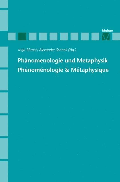 Alexander Schnell, Inga Romer - Phänomenologie und Metaphysik, E-bok