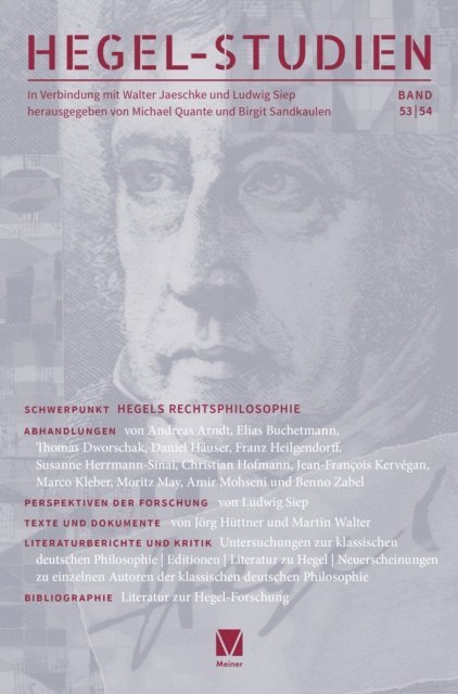 Birgit Sandkaulen, Michael Quante - Hegel-Studien Band 53/54, E-bok