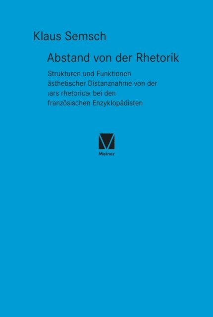 Klaus Semsch - Abstand von der Rhetorik, E-bok