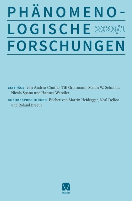 Michela Summa, Thiemo Breyer, Inga Romer - Phänomenologische Forschungen 2023-1, E-bok