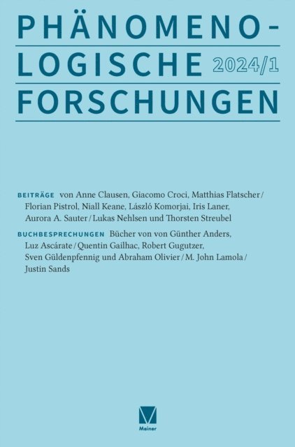 Michela Summa, Inga Romer, Thiemo Breyer - Phänomenologische Forschungen 2024-1, E-bok