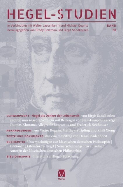 Birgit Sandkaulen, Brady Bowman - Hegel-Studien Band 58, E-bok