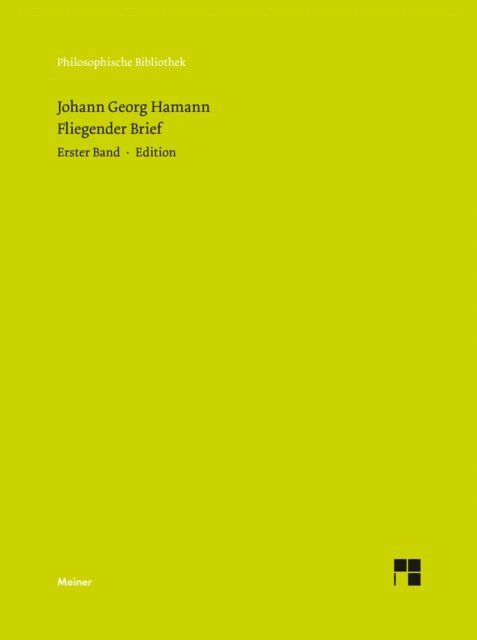 Johann Georg Hamann, Janina Reibold - Fliegender Brief, E-bok