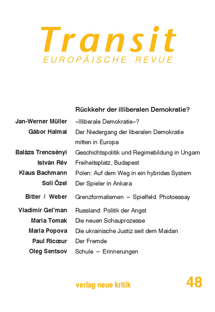 Klaus Bachmann, Gabor Halmai, Jan-Werner Muller, Krzysztof Michalski - Transit 48. Europäische Revue, E-bok