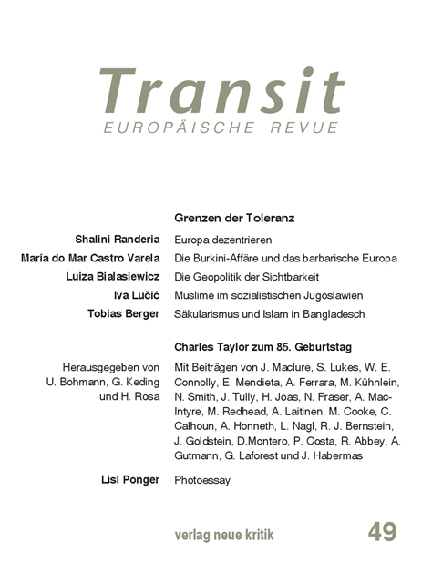 Tobias Berger, Iva Lucic, Luiza Bialasiecwicz, Krzysztof Michalski - Transit 49. Europäische Revue, E-bok
