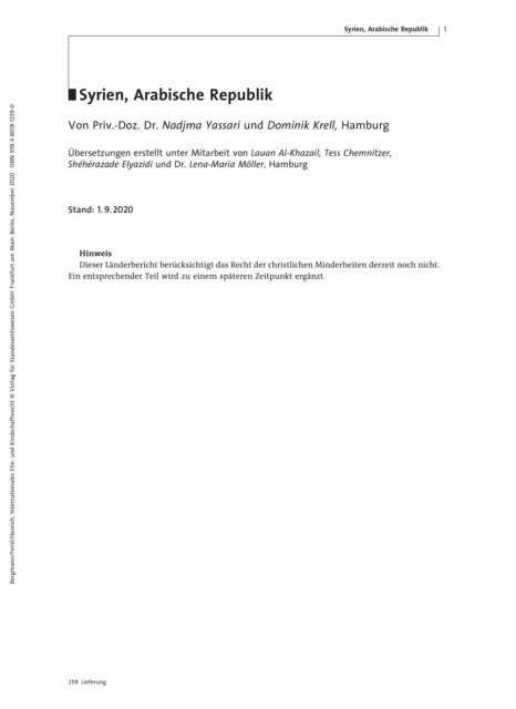 Dominik Krell, Priv.-Doz. Dr. Nadjma Yassari - Familienrecht Syrien - Arabische Republik, E-bok