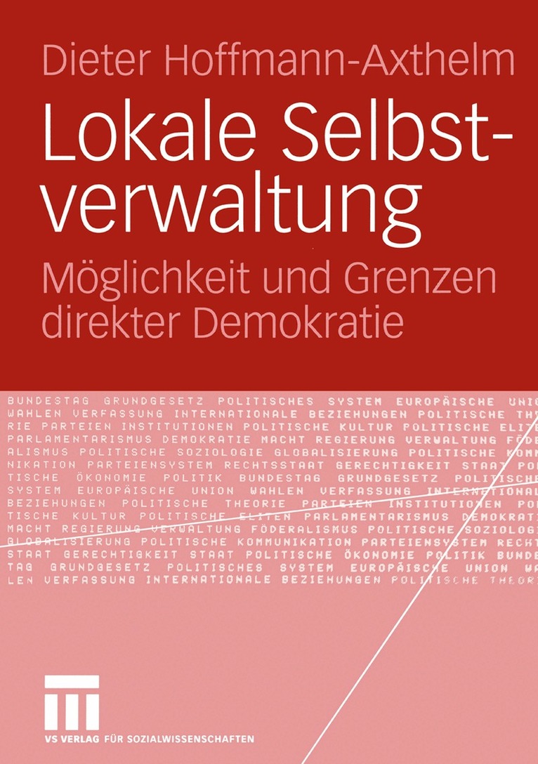 Dieter Hoffmann-Axthelm - Lokale Selbstverwaltung, Häftad