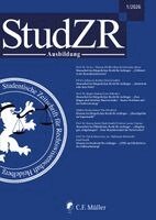 Studentische Zeitschrift für Rechtswissenschaft e. V. - StudZR Ausbildung 1/2026, Häftad