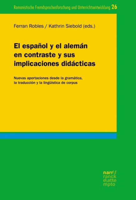 Kathrin Siebold, Ferran Robles i Sabater - El español y el alemán en contraste y sus implicaciones didácticas, E-bok