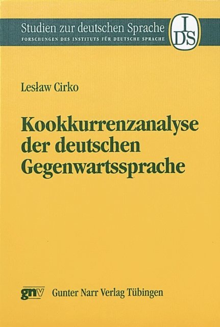 Leslaw Cirko - Kookkurrenzanalyse der deutschen  Gegenwartssprache, E-bok
