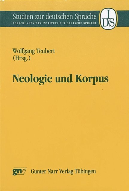 Wolfgang Teubert - Neologie und Korpus, E-bok