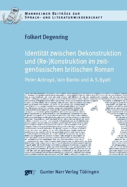 Folkert Degenring - Identität zwischen Dekonstruktion und (Re)Konstruktion im zeitgenössischen britischen Roman, E-bok