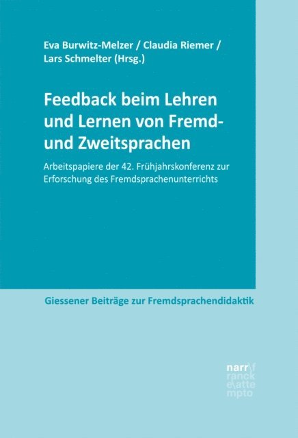 Lars Schmelter, Claudia Riemer, Eva Burwitz-Melzer - Feedback beim Lehren und Lernen von Fremd- und Zweitsprachen, E-bok
