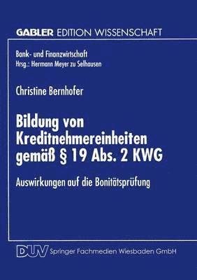 Bildung Von Kreditnehmereinheiten Gemäß § 19 Abs. 2 Kwg: Auswirkungen Auf Die Bonitätsprüfung, Häftad