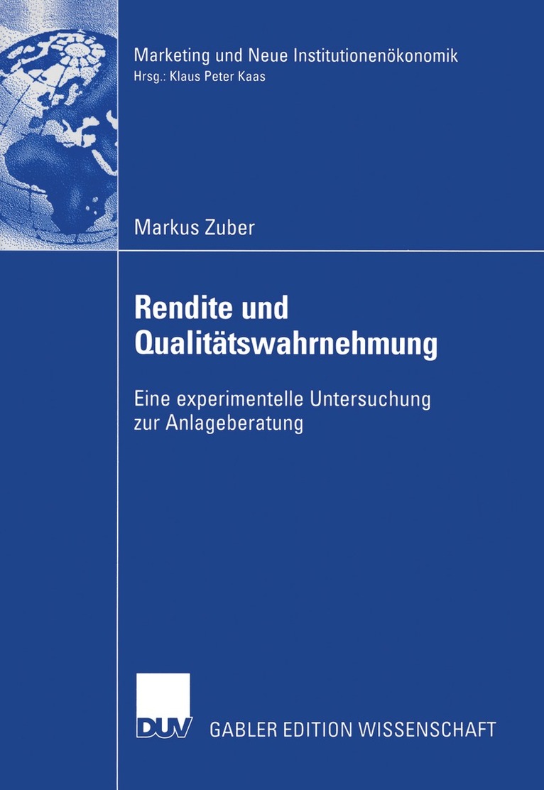 Markus Zuber - Rendite und Qualitätswahrnehmung, Häftad. Tillgänglighet: Lägg i varukorg