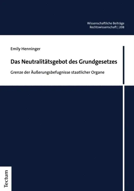 Emily Henninger - Das Neutralitätsgebot des Grundgesetzes, E-bok. Tillgänglighet: Lägg i varukorg
