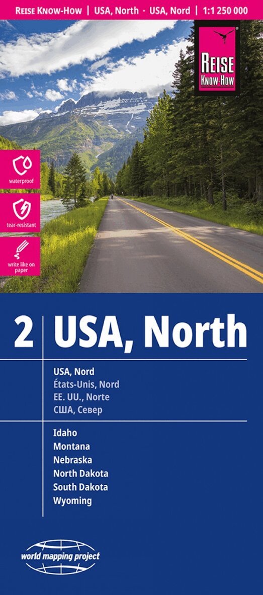 Reise Know How - USA North Road Map (2) 1:1,250,000 scale. Tillgänglighet: Lägg i varukorg
