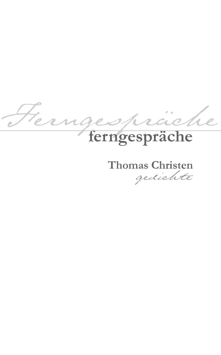 Thomas Christen - Ferngespräche, Häftad