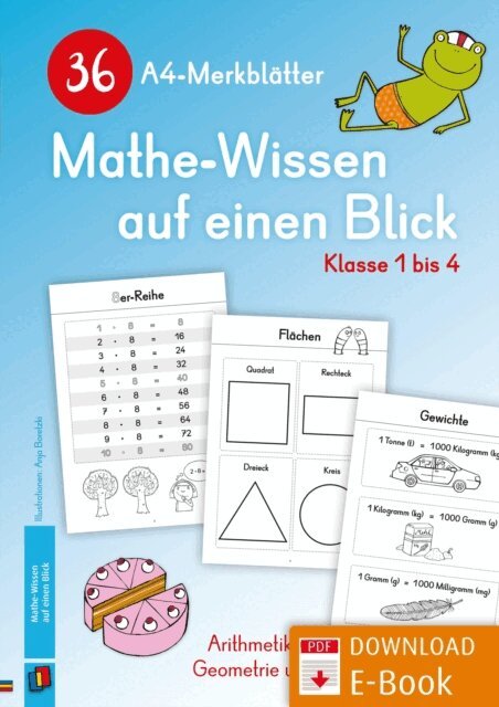 Redaktionsteam Verlag an der Ruhr - 36 A4-Merkblatter Mathe-Wissen auf einen Blick - Klasse 1 bis 4, E-bok