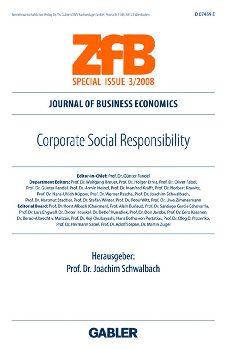 Joachim Schwalbach - Corporate Social Responsibility, Häftad