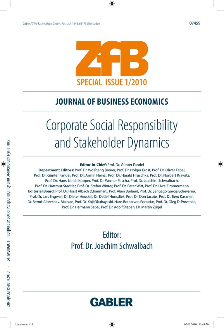 Joachim Schwalbach, Joachim Schwalbach - Corporate Social Responsibility and Stakeholder Dynamics, Häftad