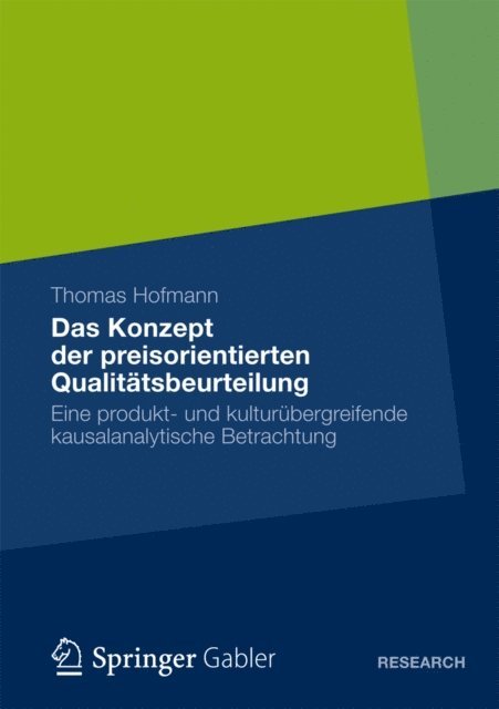Thomas Hofmann - Das Konzept der preisorientierten Qualitätsbeurteilung, E-bok