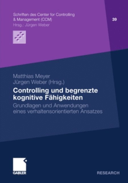 Jurgen Weber, Matthias Meyer - Controlling und begrenzte kognitive Fähigkeiten, E-bok