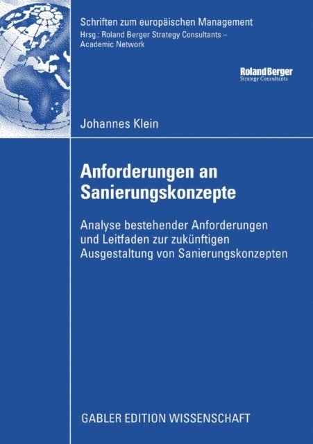 Johannes Klein - Anforderungen an Sanierungskonzepte, E-bok