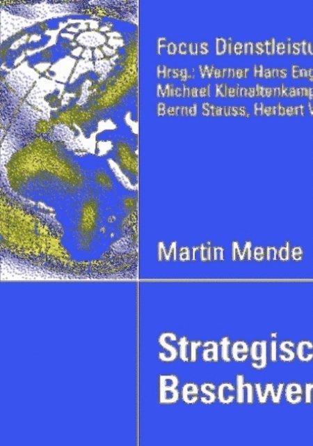 Martin Mende - Strategische Planung im Beschwerdemanagement, E-bok
