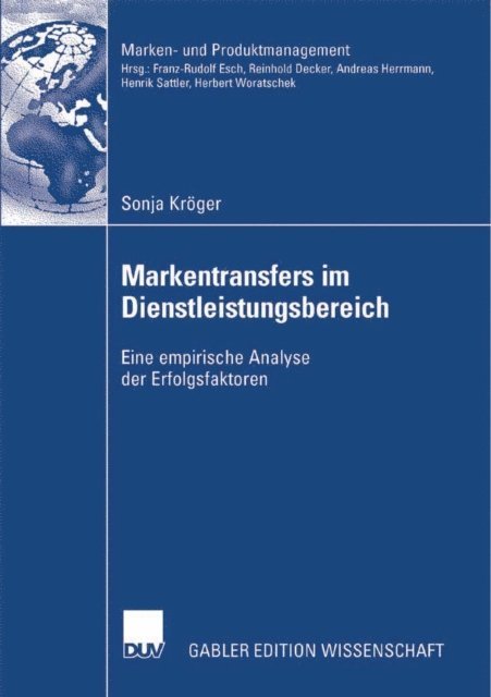 Sonja Kroger - Markentransfers im Dienstleistungsbereich, E-bok