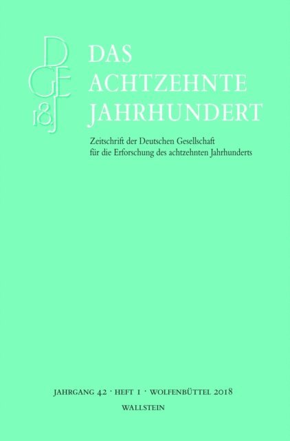 Carsten Zelle - Das achtzehnte Jahrhundert 42/1, E-bok
