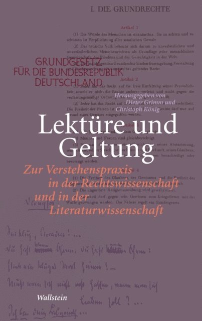 Christoph Konig, Dieter Grimm - Lektüre und Geltung, E-bok