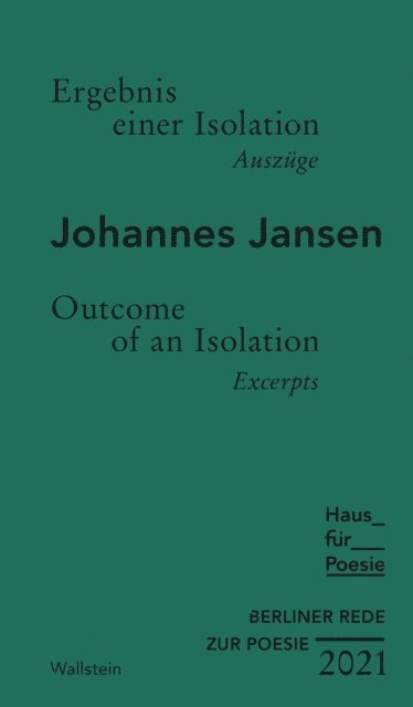 Johannes Jansen - Ergebnis einer Isolation, E-bok. Tillgänglighet: Lägg i varukorg