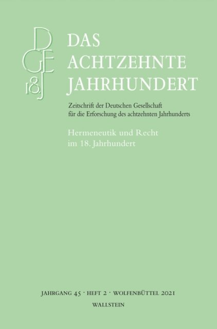 Denis Thouard, Frank Grunert - Das achtzehnte Jahrhundert 45/2, E-bok