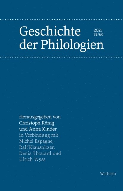 Kinder Anna, Christoph Konig - Geschichte der Philologien, E-bok